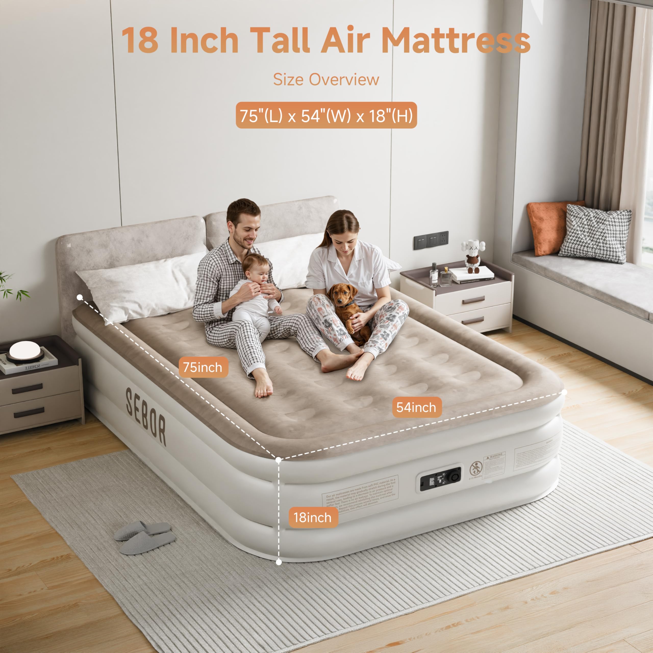 Sebor velvet-like top close-up for soft, comfortable sleep surface