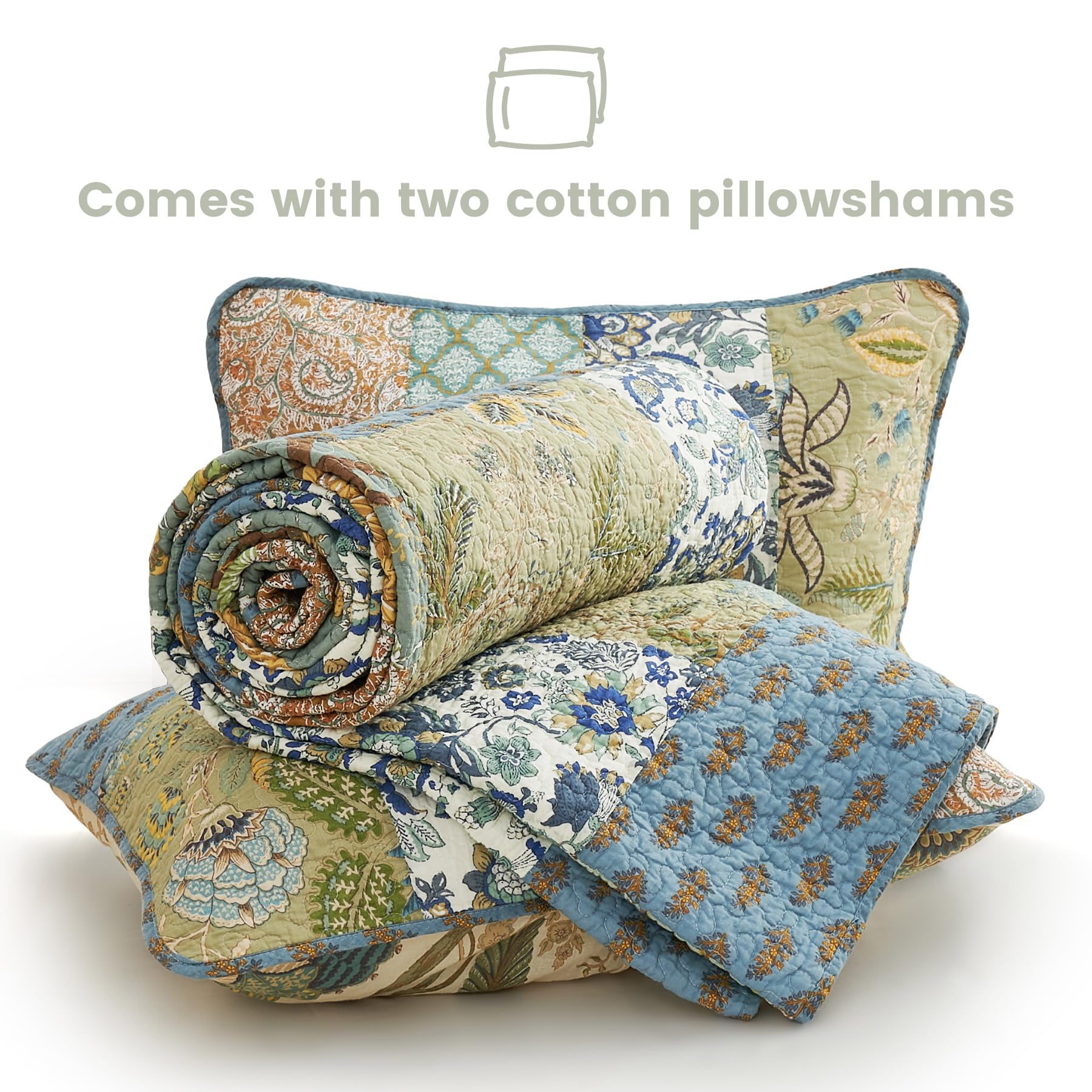 Secgo pillow shams and edge finish close-up showing matching design and tidy corners