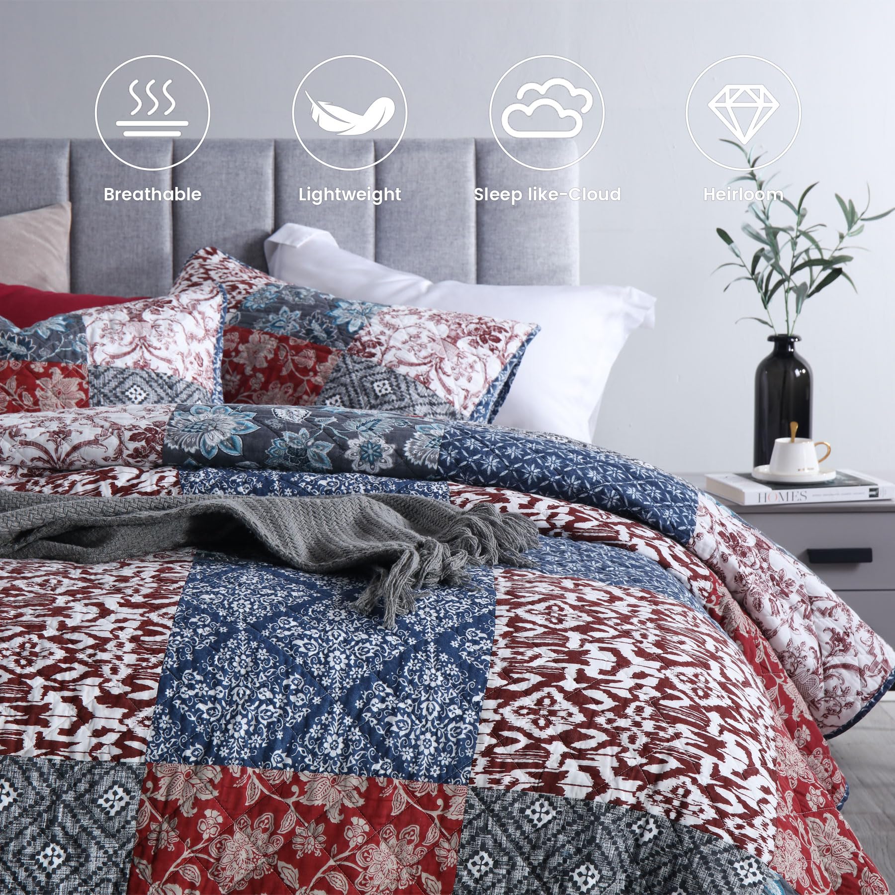 Secgo pillow shams detail showing matching edges and coordinated design benefits