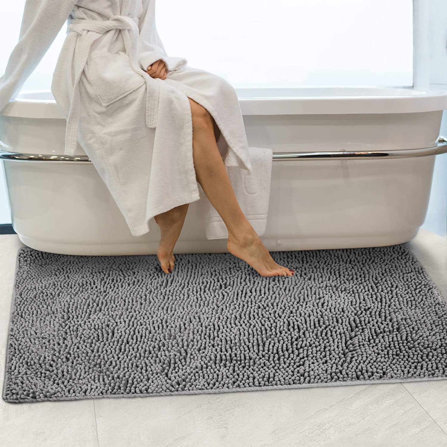 Secura front view of rug showing plush chenille and comfort