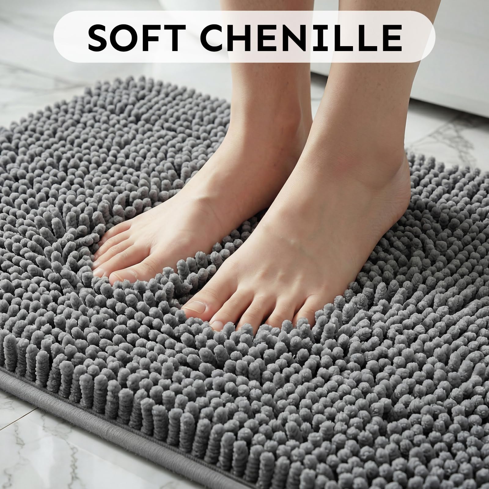 Secura close-up of chenille pile highlighting soft absorbency