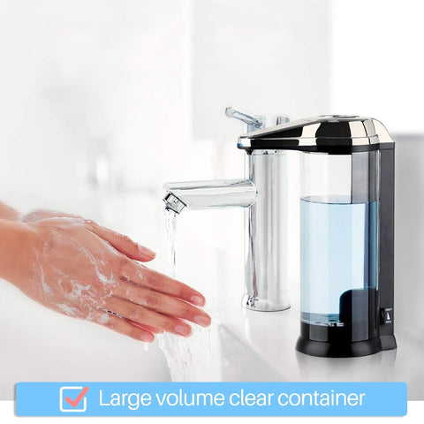 Secura clear reservoir displaying soap level for easy refill monitoring