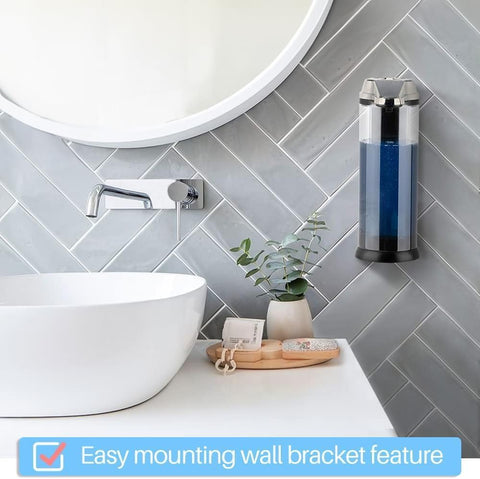 Secura mounted on a bathroom wall offering space-saving, neat installation