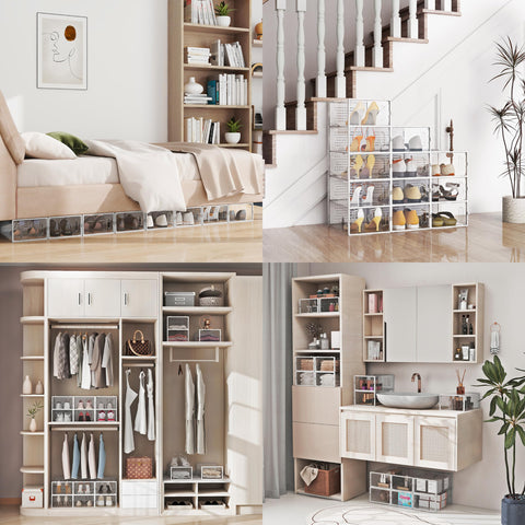 SEE SPRING folded flat boxes compact for off-season storage convenience
