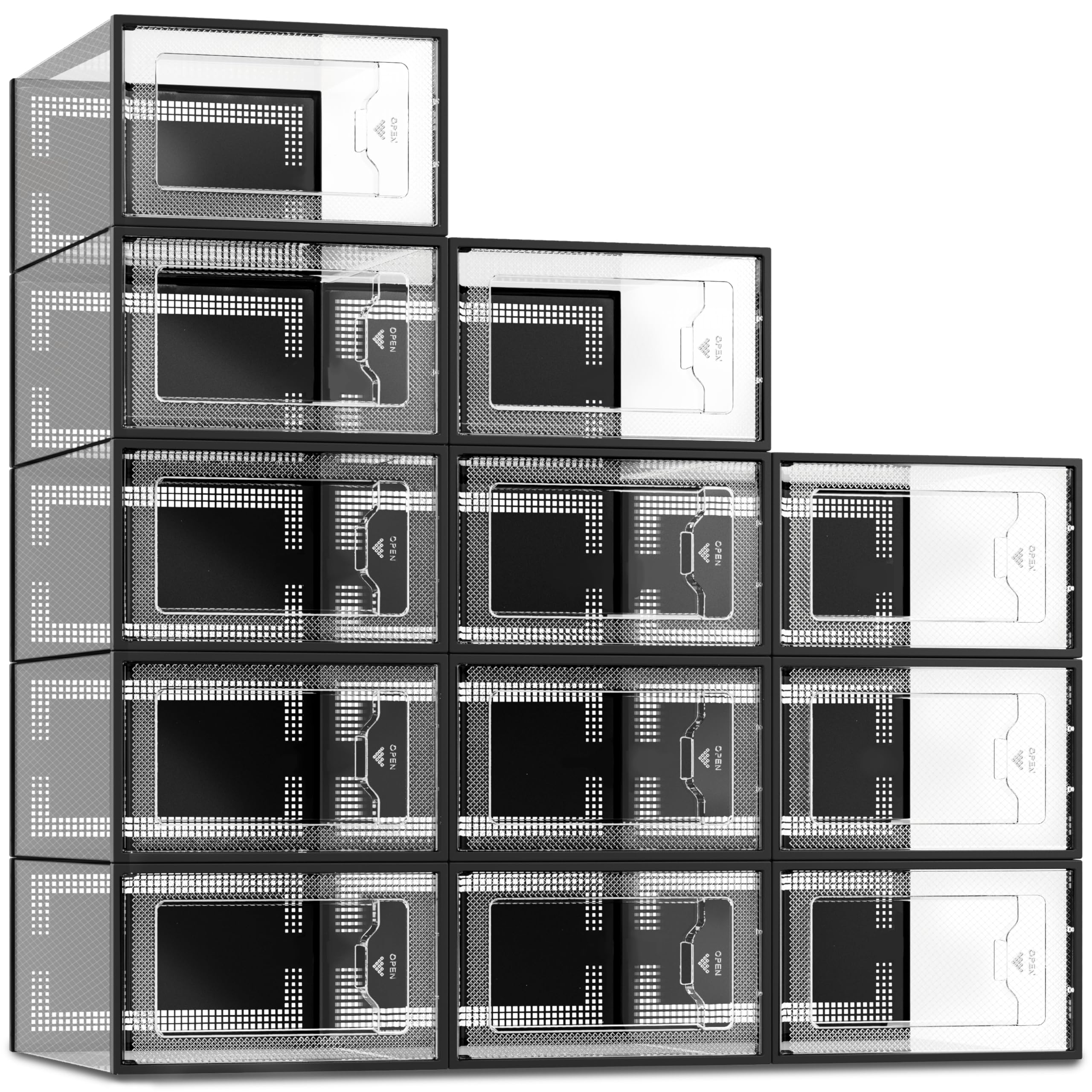 SEE SPRING front view clear door shows shoes visible and accessible
