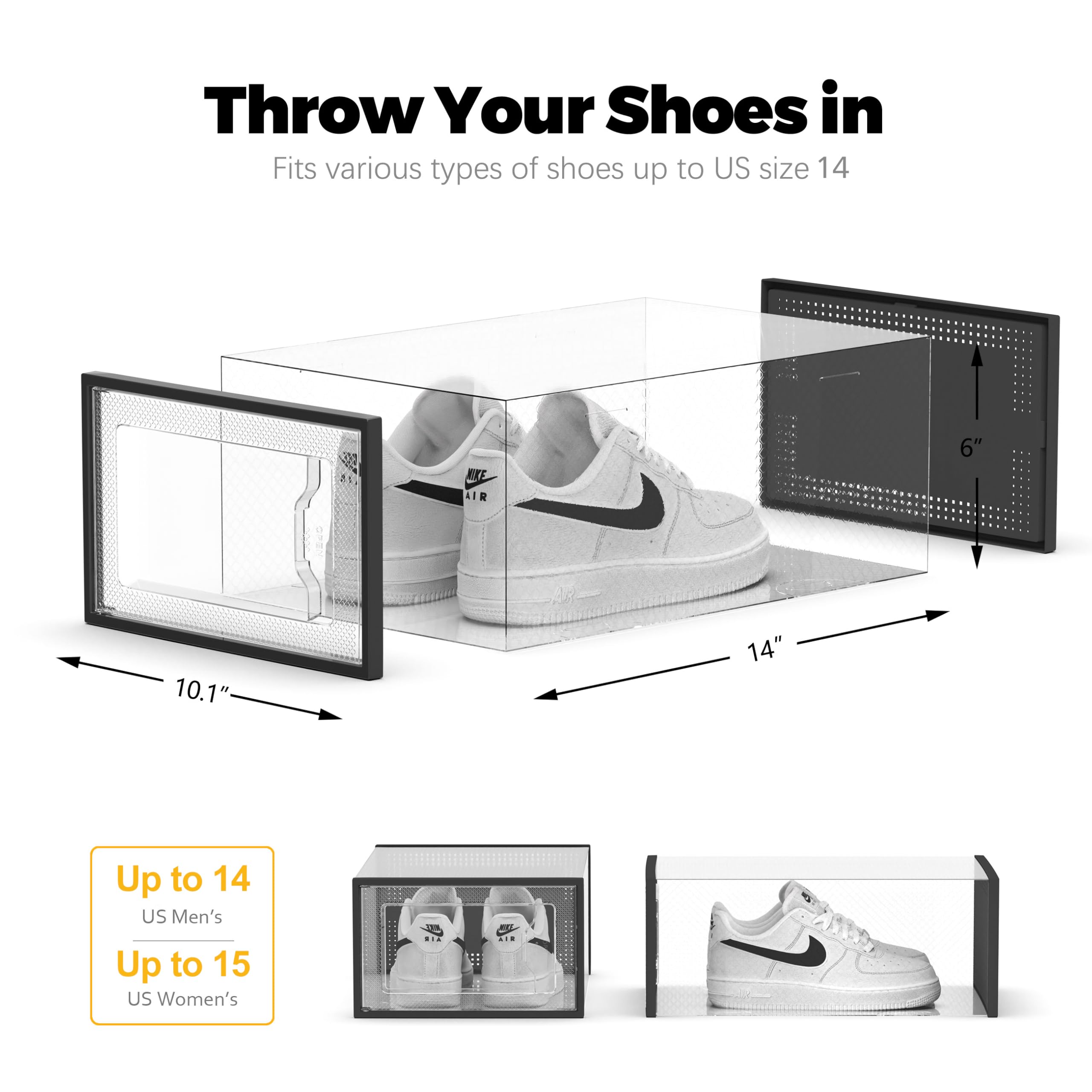 SEE SPRING open front door revealing a sneaker for easy access and viewing