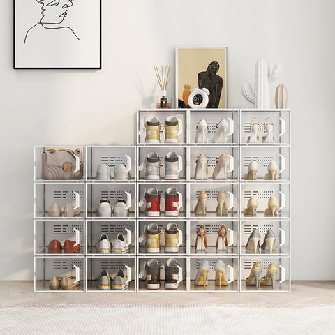 SEE SPRING lifestyle closet scene illustrating neat, visible storage and space saving