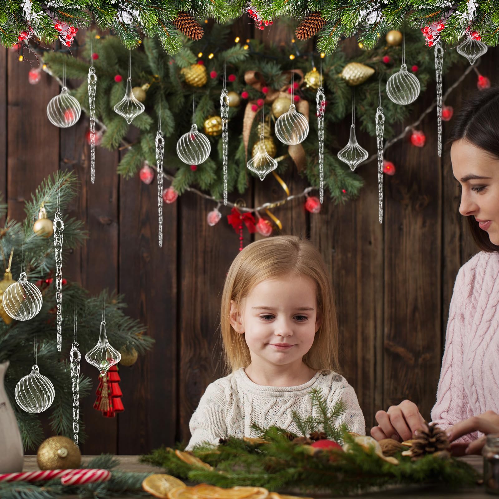 Seematn ornaments hung on tree creating bright highlights benefit