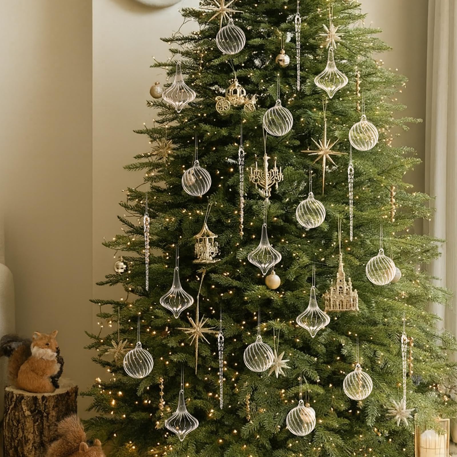 Seematn ornaments used in table centerpiece adding subtle festive sophistication benefit