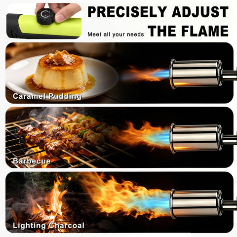 SEESE torch ignition button detail highlighting one-touch Max Fire for rapid heat