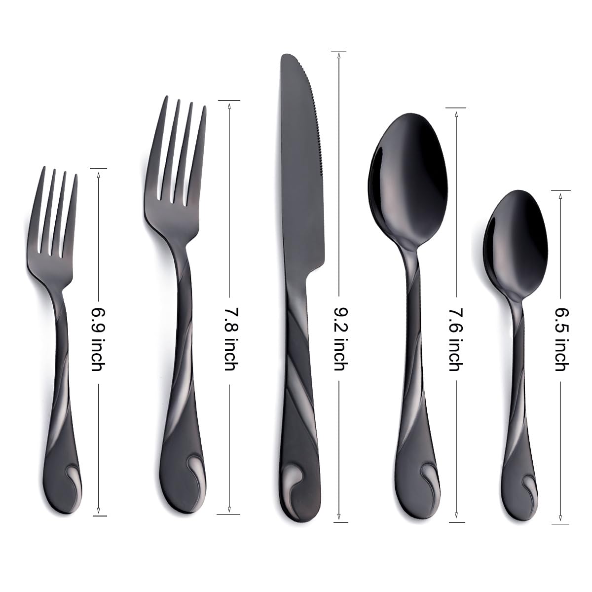 Seeshine black fork close-up highlighting polished finish and comfortable grip