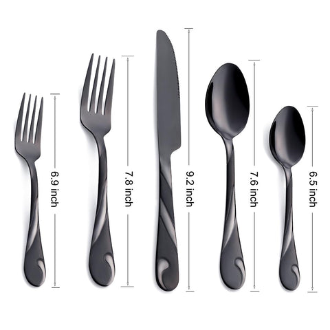 Seeshine black fork close-up highlighting polished finish and comfortable grip
