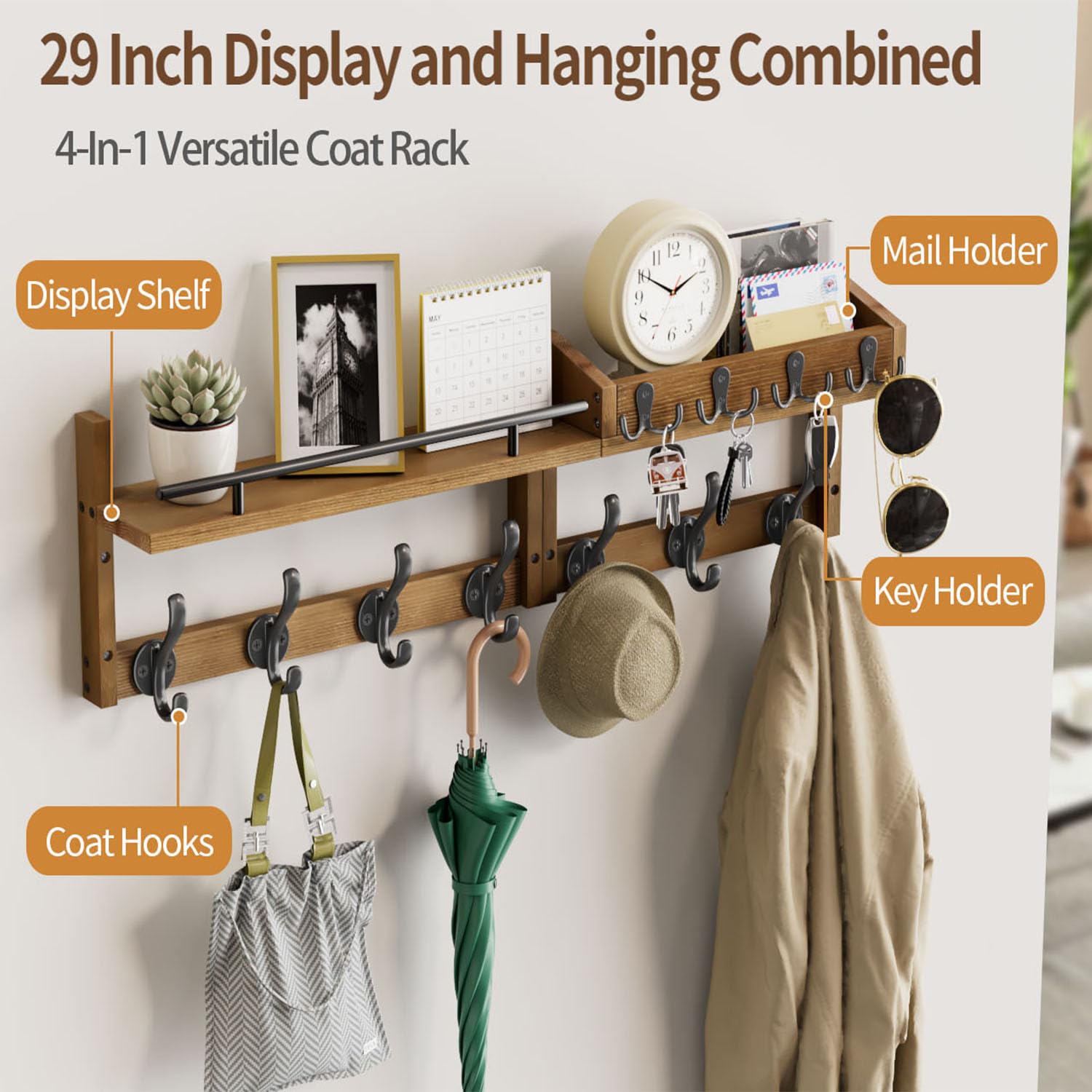 Segtenant close-up of metal hooks and pine wood grain highlighting durability