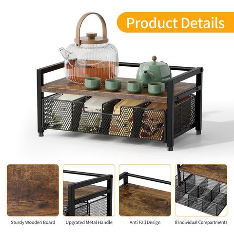 Segtenant open drawer filled with tea bags showing easy access and tidy storage