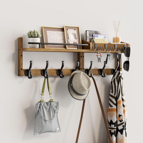 Segtenant front view of full 29 inch coat rack displaying storage benefits