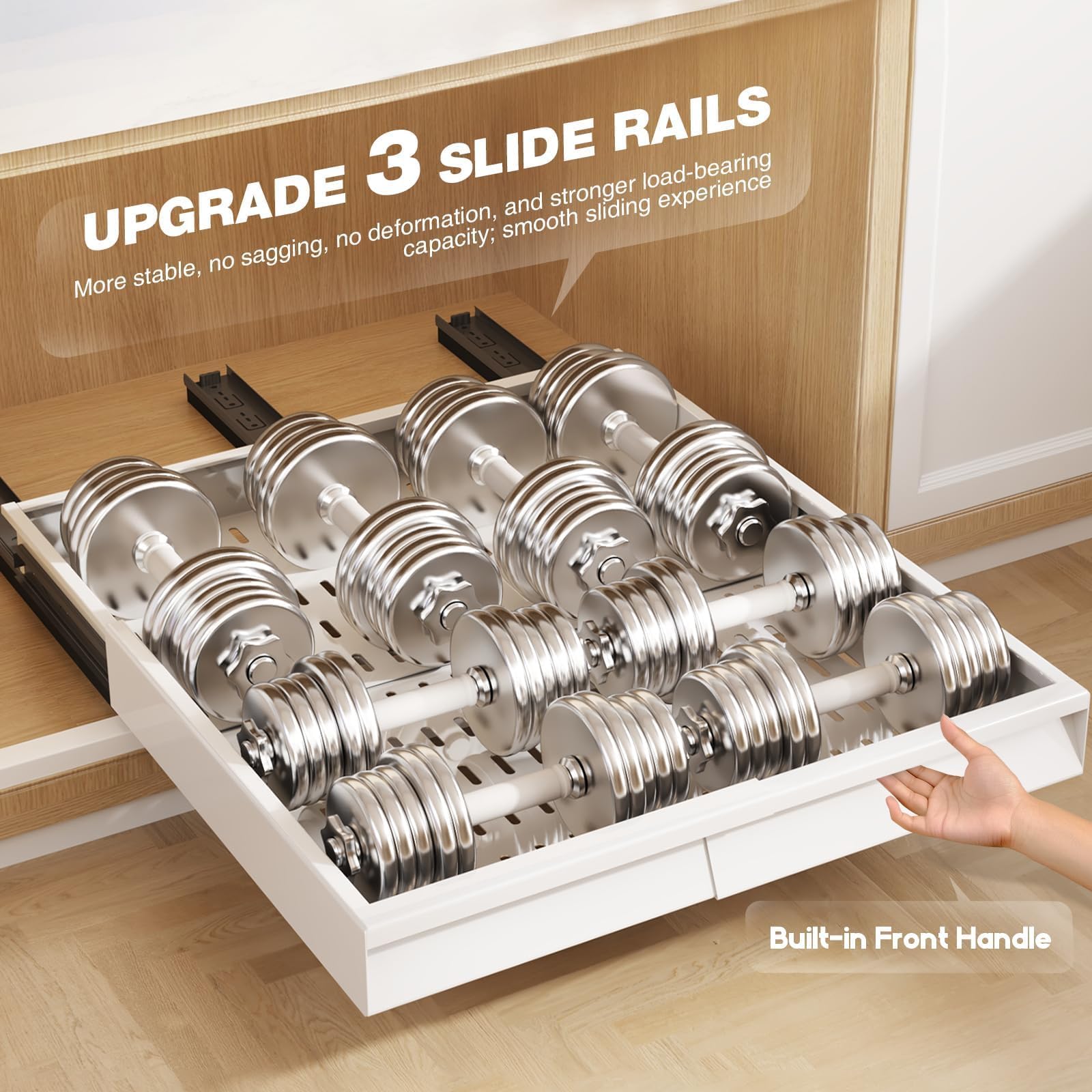 Seinloes built-in handle detail showing no-extra-hardware benefit
