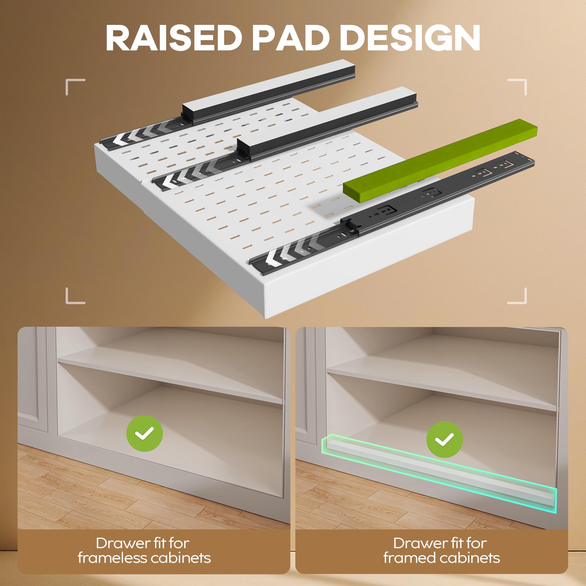 Seinloes adjustable dividers arranged to separate lids and pans for neat storage benefit