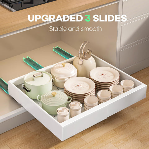 Seinloes organized kitchen scene demonstrating faster meal prep and tidy cabinets benefit