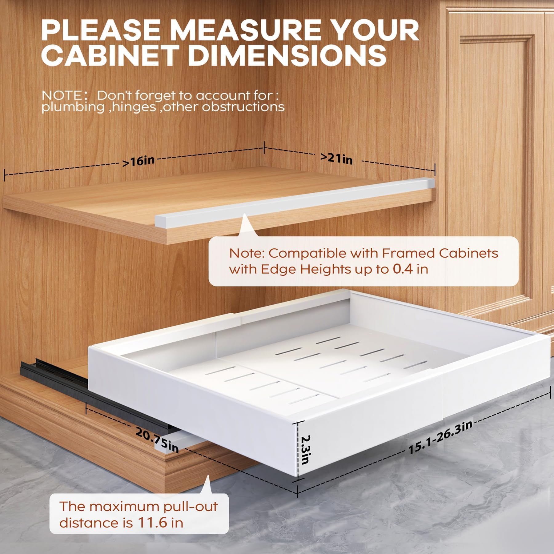 Seinloes pull-out drawers in kitchen setting showing organized convenience