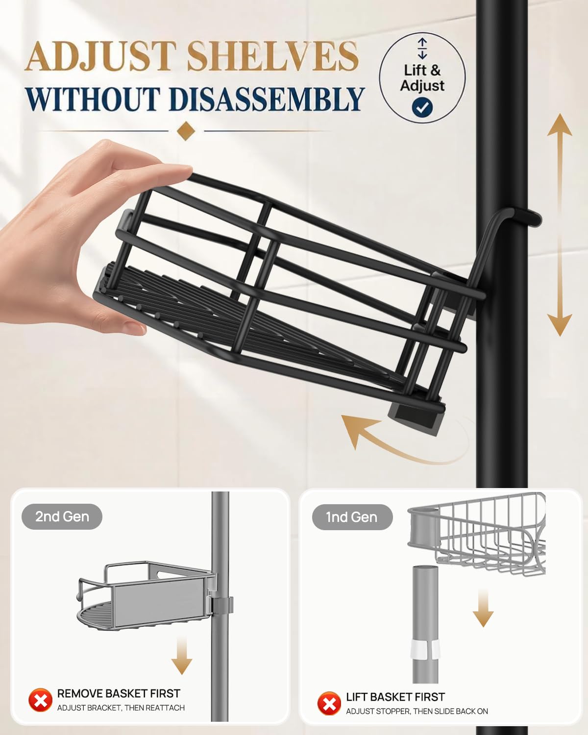 SEIRIONE hooks and towel bar detail adding hanging storage convenience