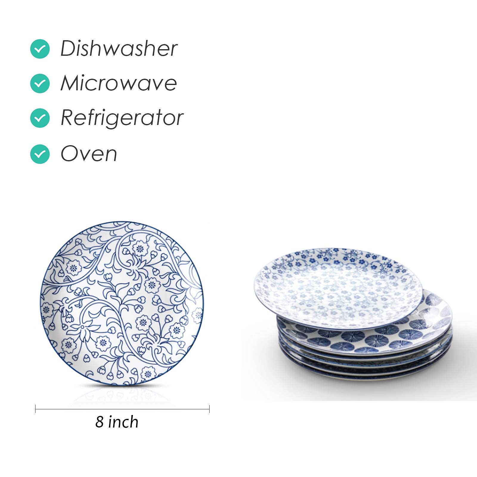 Selamica close-up of vintage blue porcelain pattern highlighting intricate detail benefit
