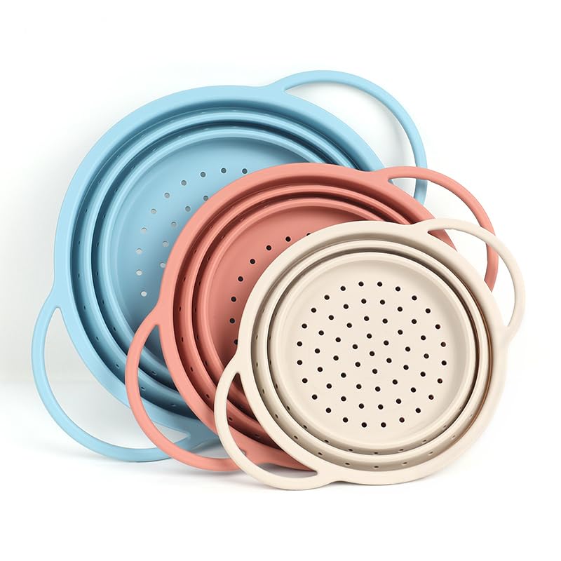 SelectShen colander set front view showing three sizes and compact design