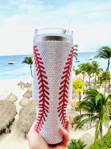 SEM LIFE tumbler on sports sideline illustrating stylish fan gear and visibility