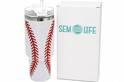 SEM LIFE top view with reusable straw and lid showing spill-resistant convenience