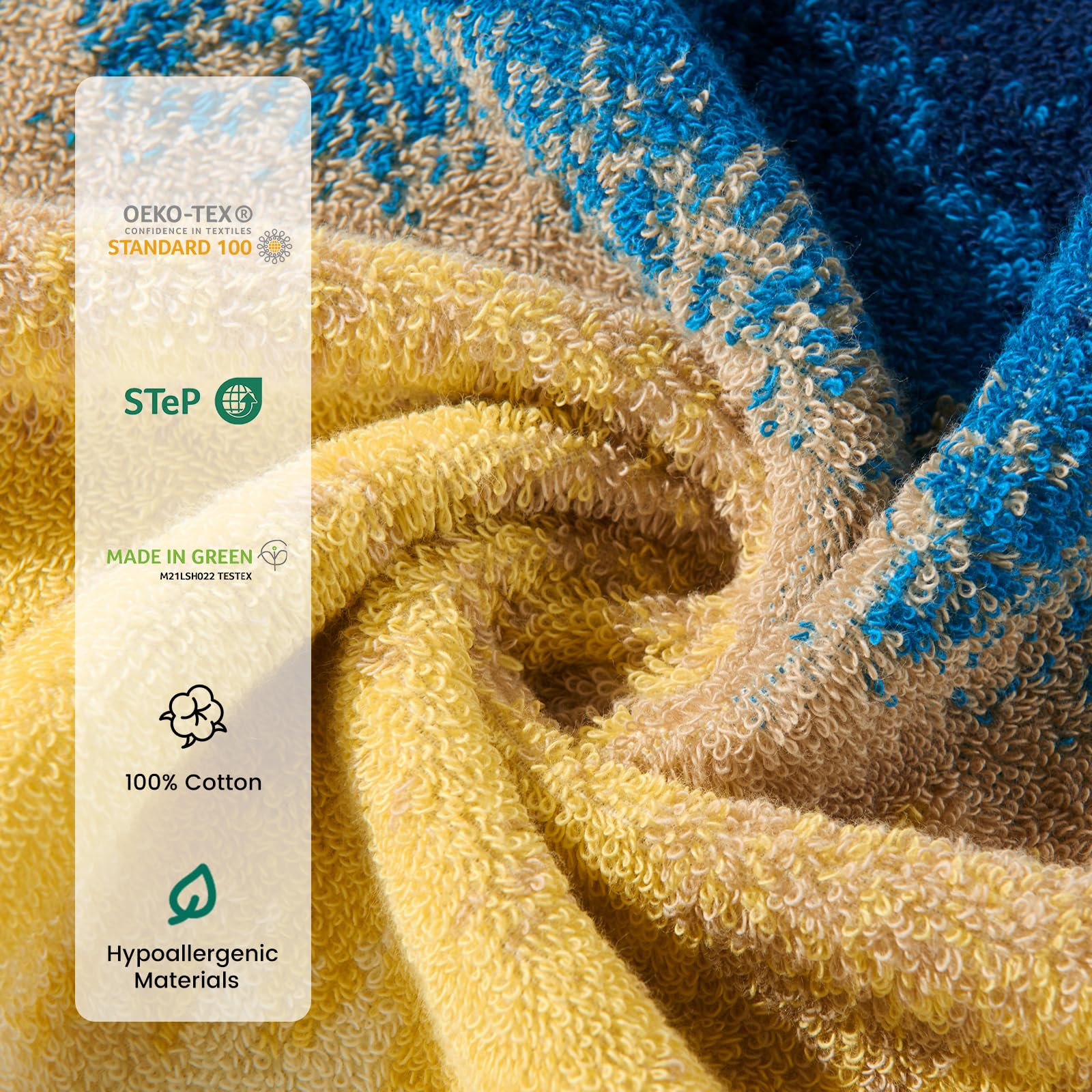 SEMAXE hand towel close-up of hanging loop for faster drying