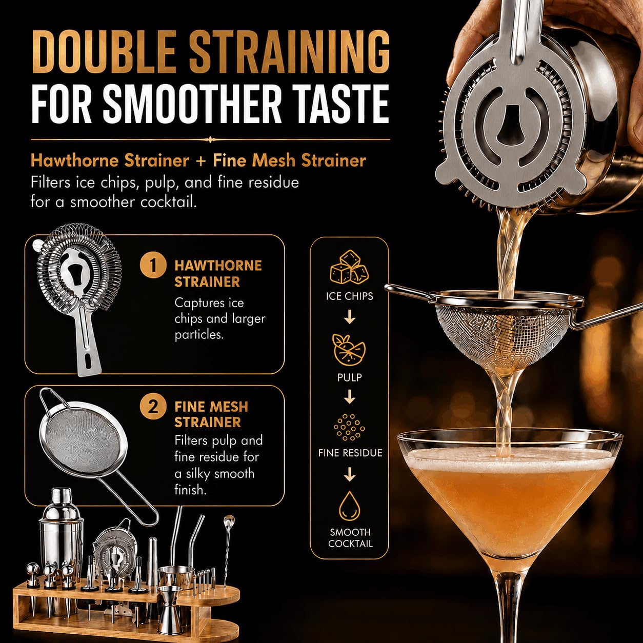 Semderm muddler and mixing spoon in use for better flavor extraction