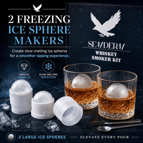Semderm two whiskey glasses paired to demonstrate pour clarity and serving style