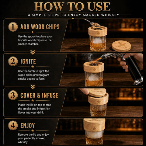 Semderm smoker in use infusing a cocktail to showcase aroma and theatrical effect