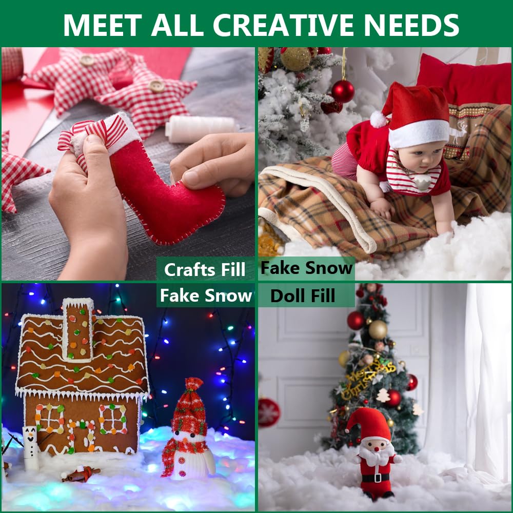 SEMETOR snow cotton used in crafts showing versatility and easy handling benefit