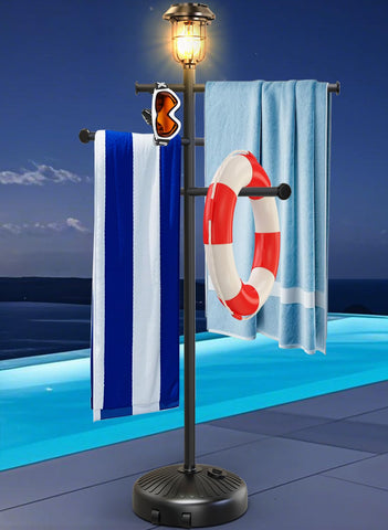 Semoprus front view of towel rack showing full height and structure for organized drying