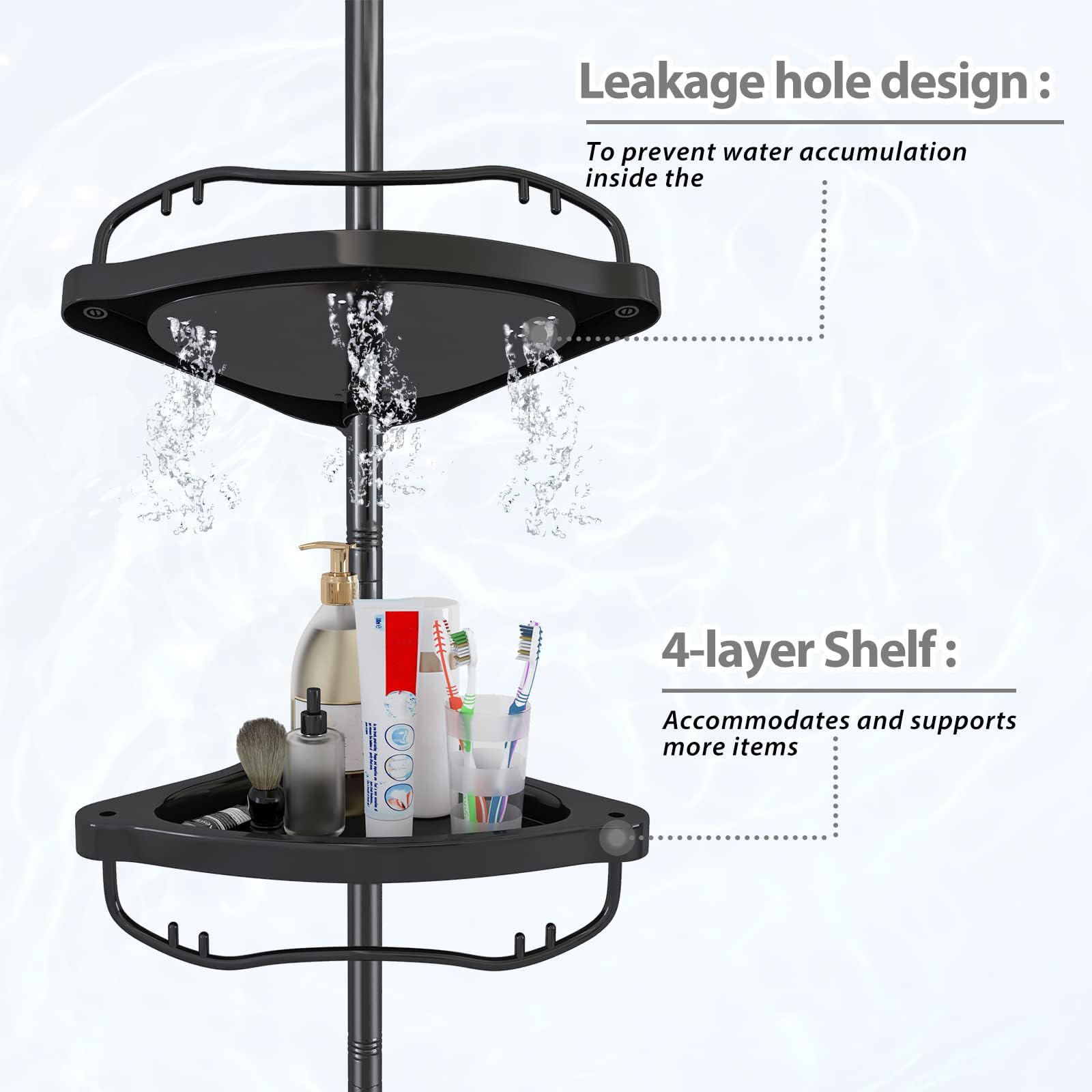 Sempicad pole tension detail showing stainless pole and rubber end cap for stable installation