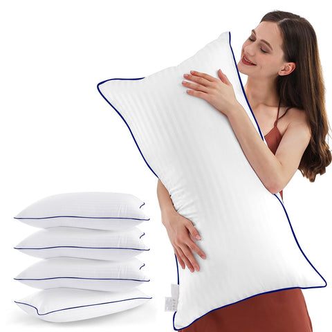 SEMZSOM front view of four king pillows showing neat packaging and premium look