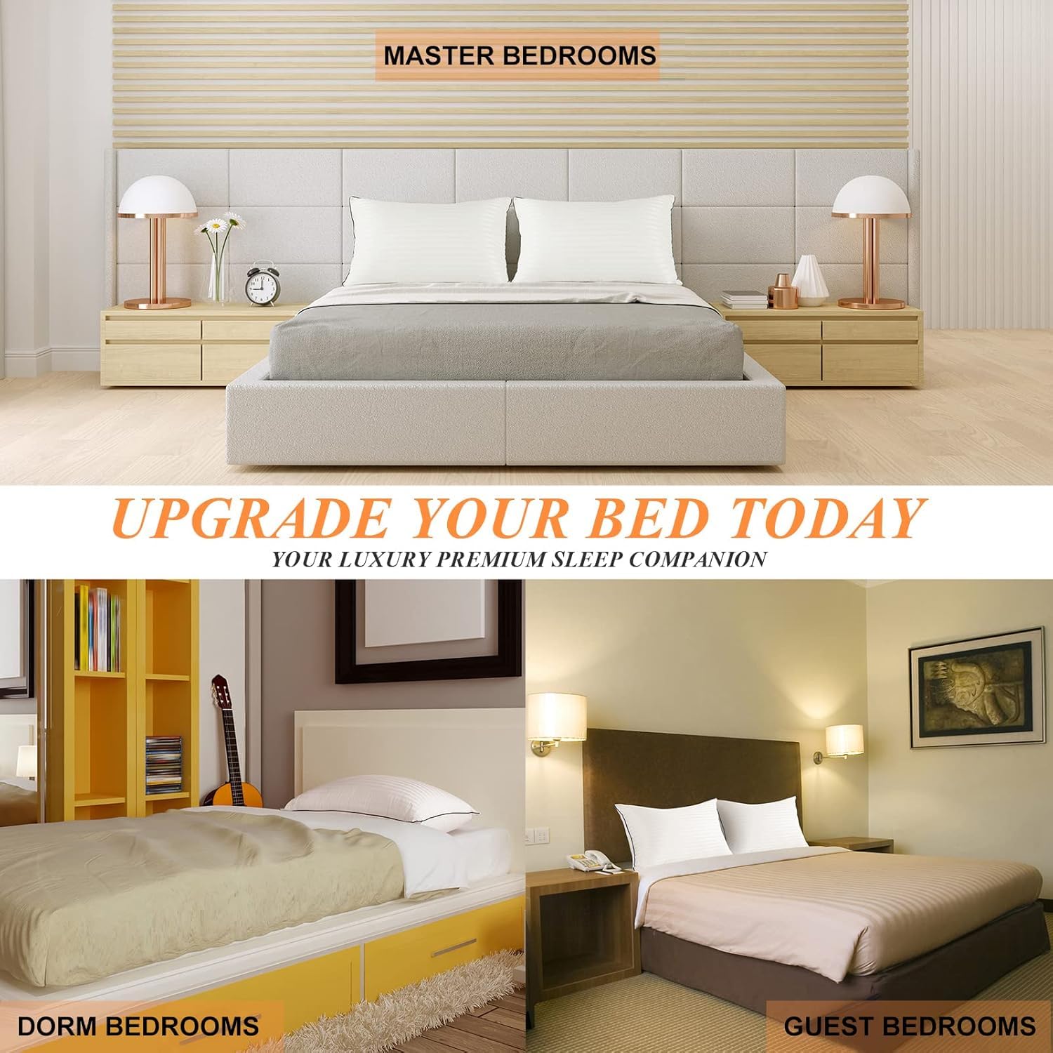 SEMZSOM pillows on a styled bedroom showcasing cozy, guest-ready comfort