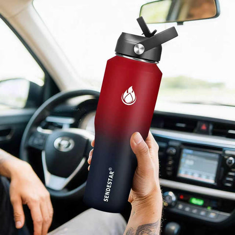 SENDESTAR flexible straw lid detail showing easy sip handle for convenience