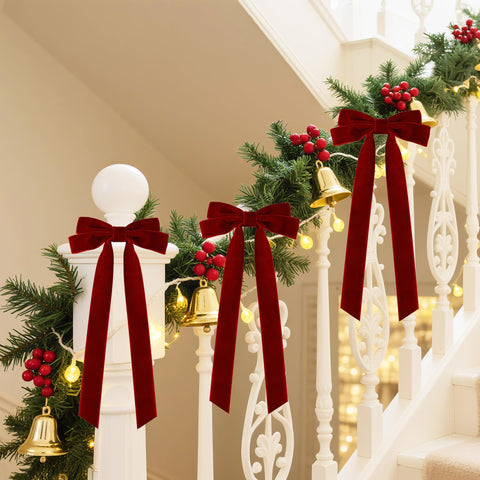 Senjie bow placed on a Christmas tree adding elegant focal points and depth