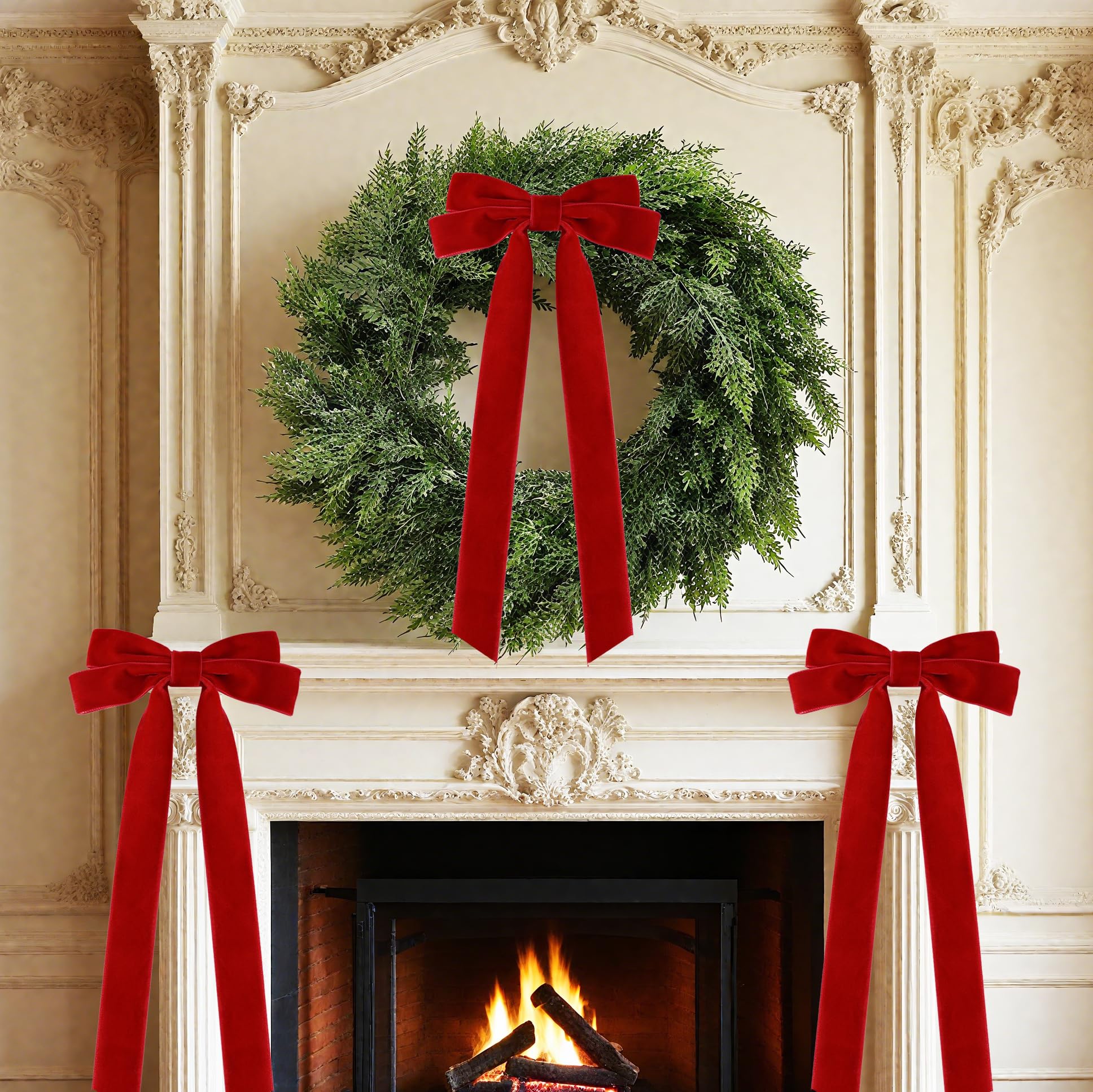Senjie bow placed as a tree topper demonstrating visible impact and easy styling