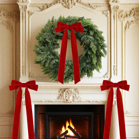 Senjie bow placed as a tree topper demonstrating visible impact and easy styling