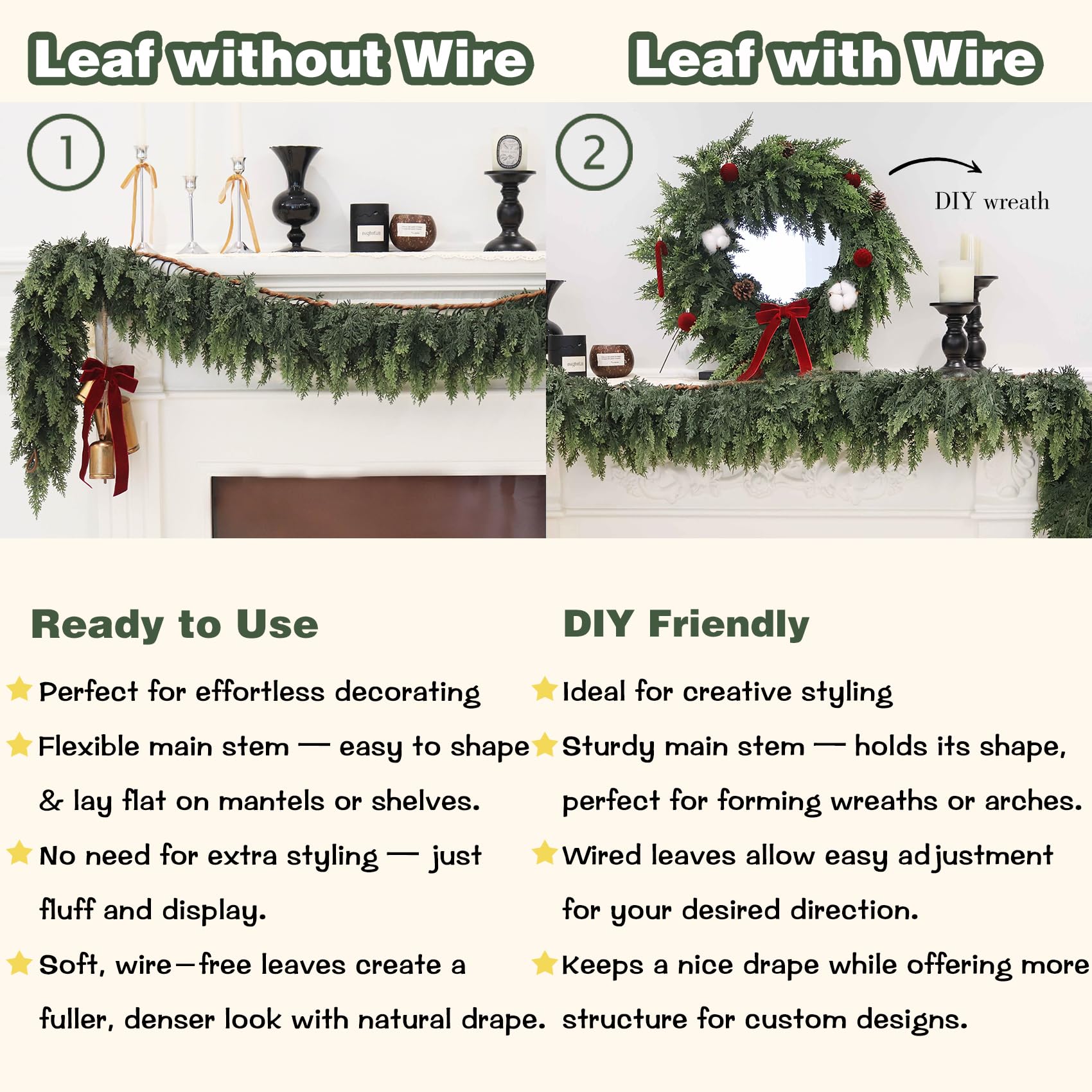 Senjie garland woven with string lights showcasing effortless illumination