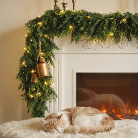 Senjie garland formed into wreath with visible detail for DIY craft versatility