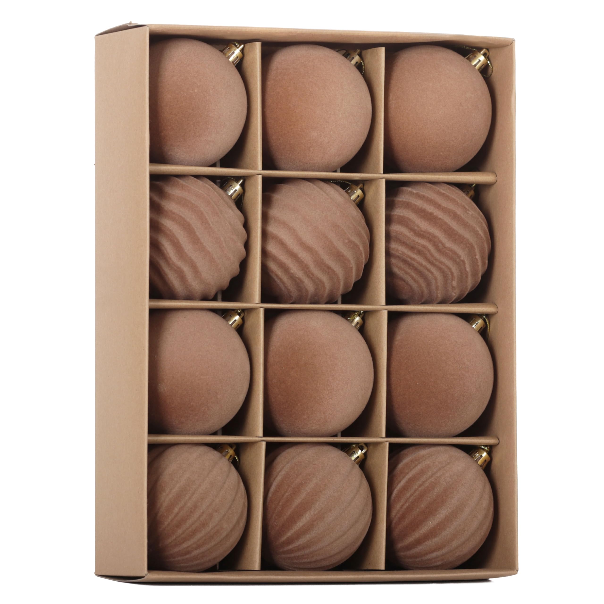 Senjie front packaging showing 12 velvet ornaments and organized storage benefit