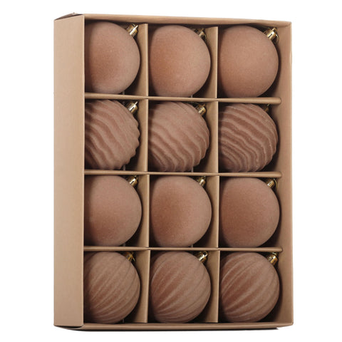 Senjie front packaging showing 12 velvet ornaments and organized storage benefit