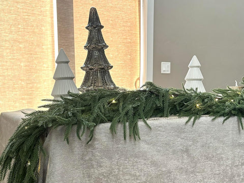Senjie garland woven into a wreath idea for layered décor versatility
