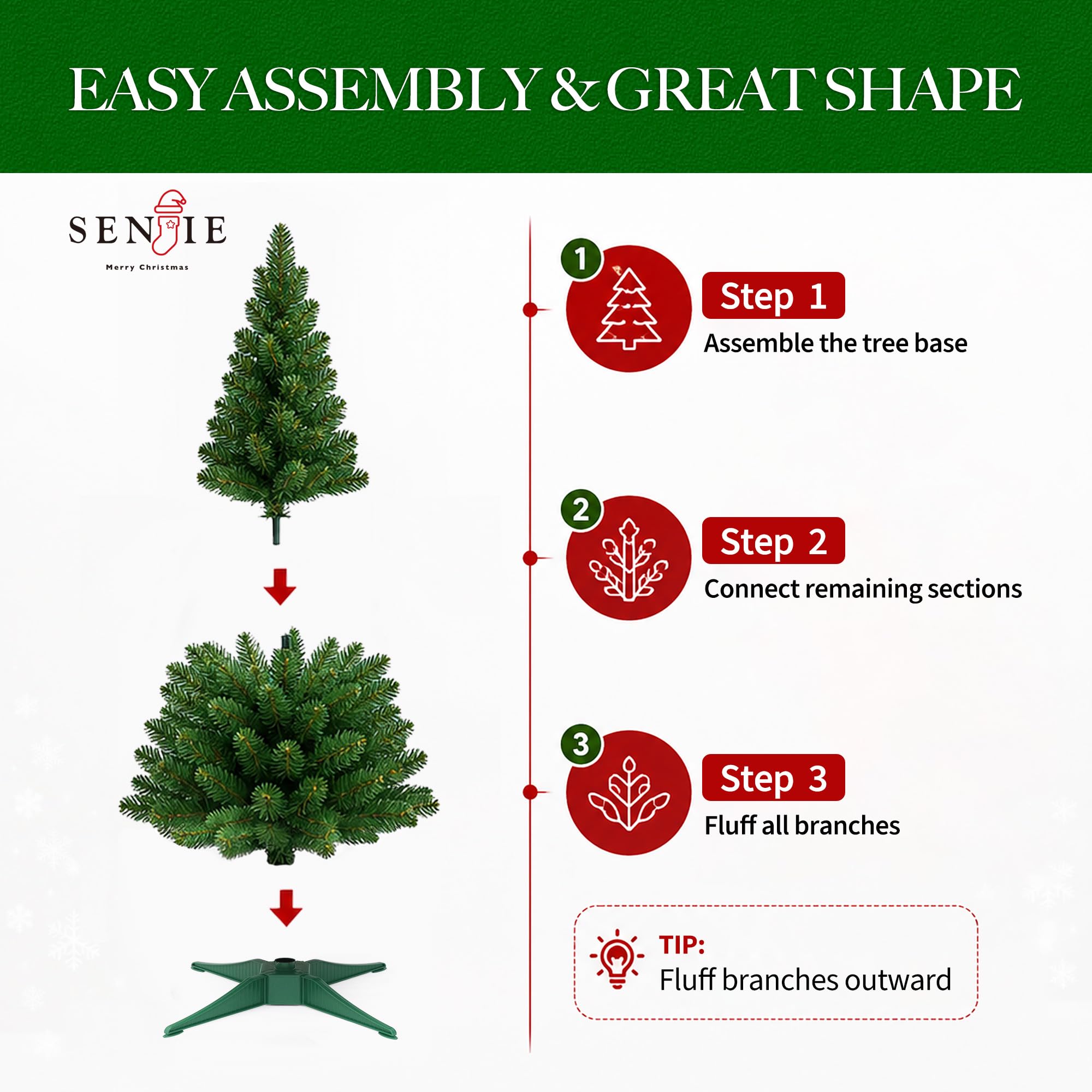 Senjie packaging box and contents showing easy transport and unboxing