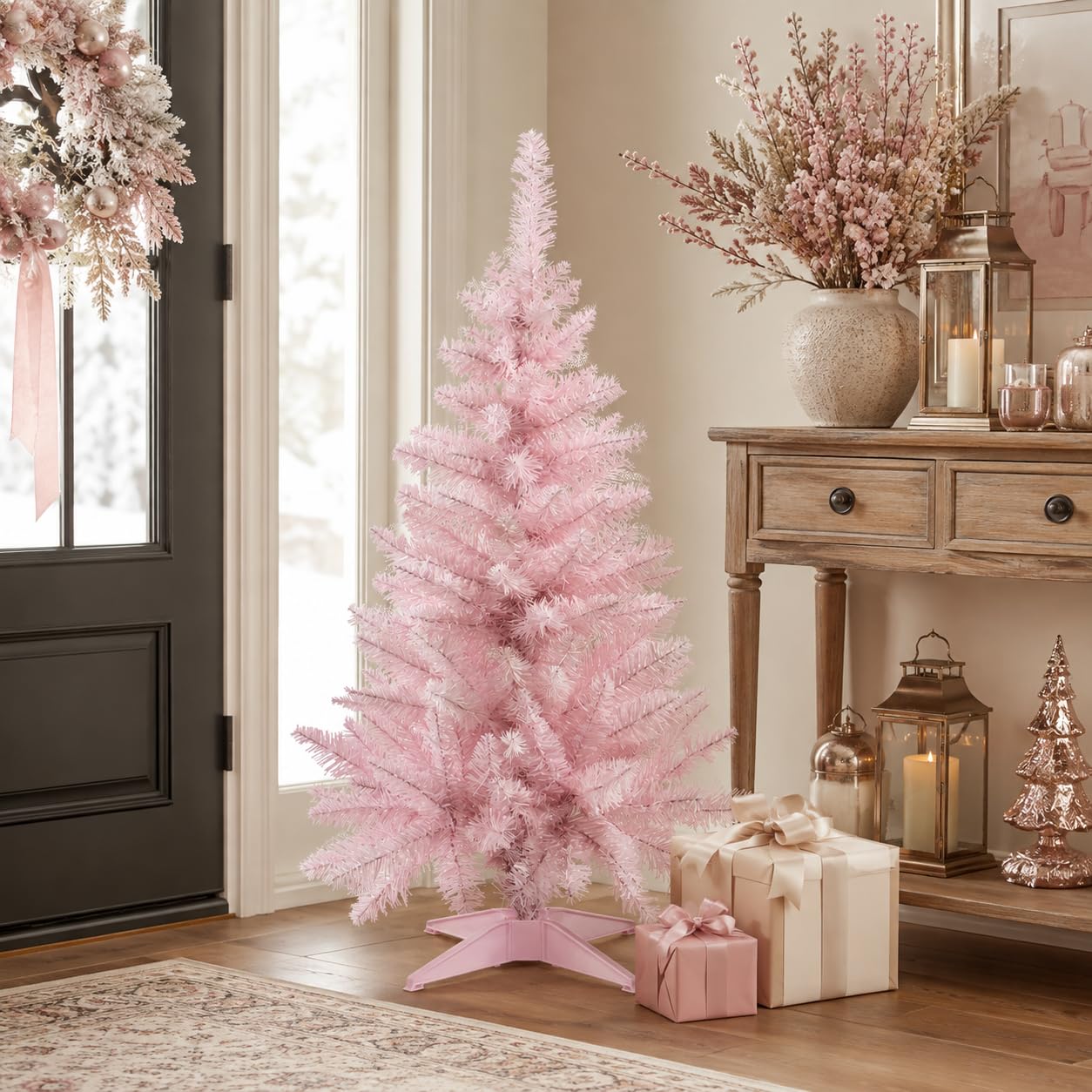 Senjie folded tree for storage illustrating easy collapse and compactness