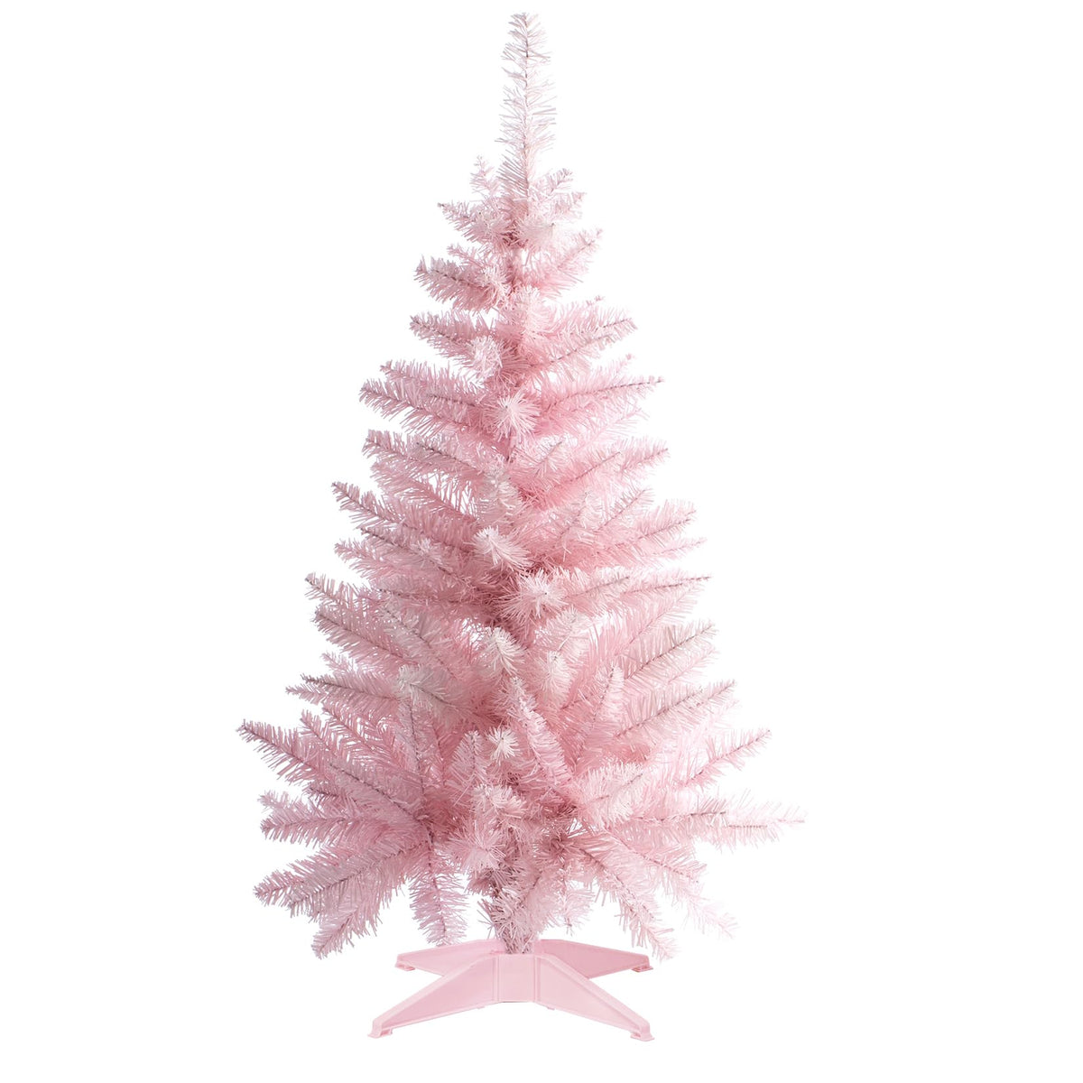 Senjie pink tree front view shows compact festive decor and instant appeal