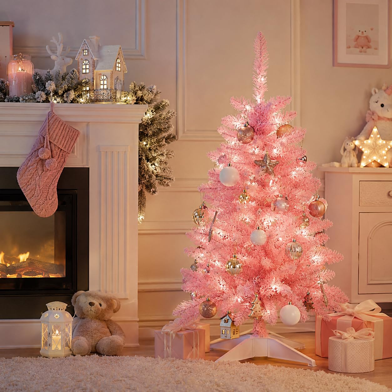 Senjie tree next to chair demonstrating 4ft scale and space-saving fit